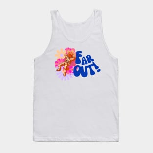 Far Out Flowers Astronaut - Groovy 70s White Tank Top